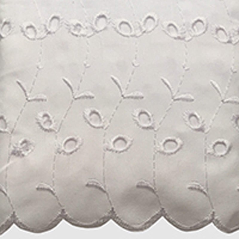 FRESH IDEAS Bedding Eyelet Ruffled Pillow Sham Euro, Ivory - Image 3