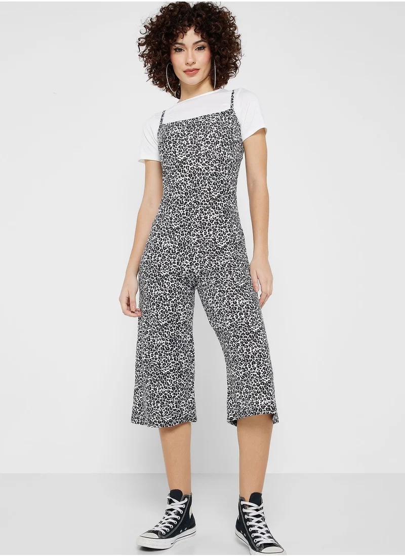 boohoo Strappy Printed Jumpsuit