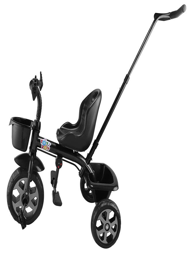 JoyRide Stylish Sports Plus Trike Push & Plug Baby Trike| Tricycle with Dual Storage Basket for Kids| Boys| Girls Age Group 2 to 5 Years (Black) - Image 3