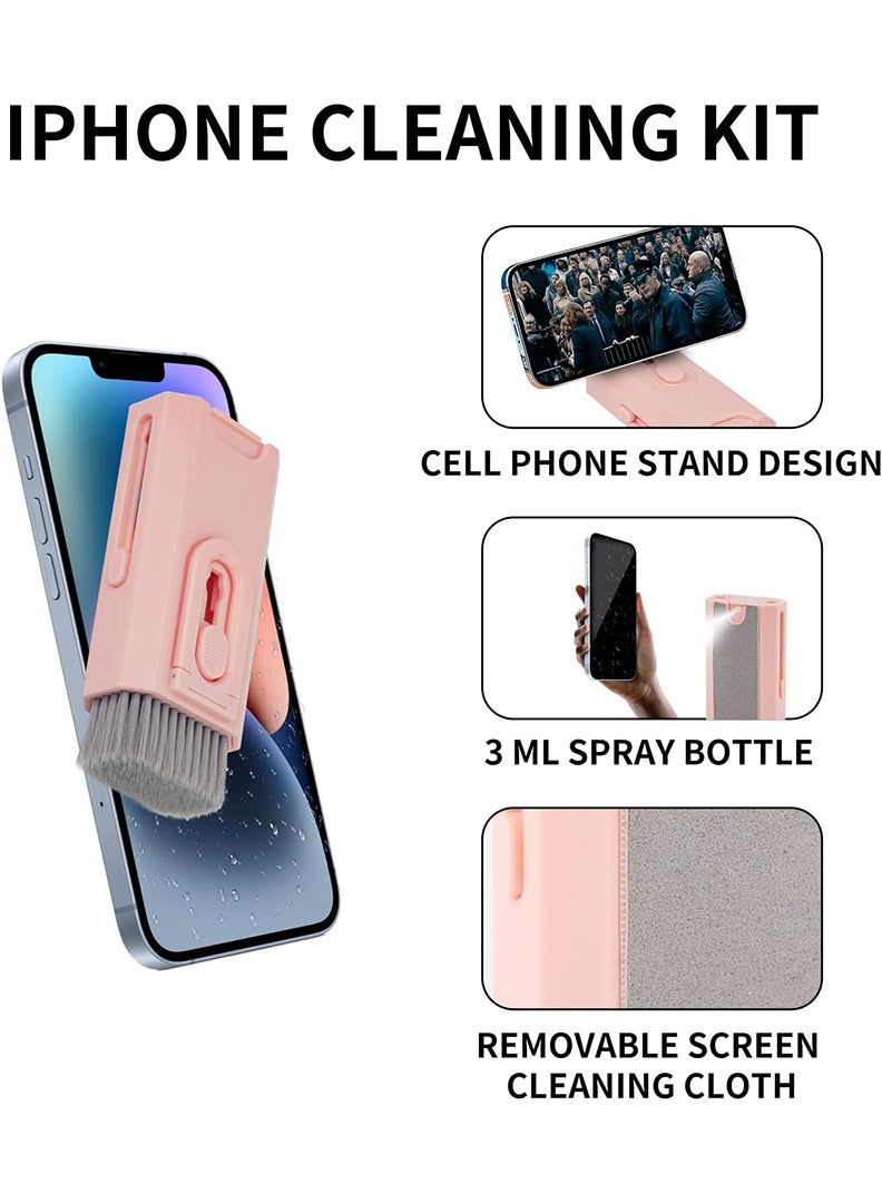 Theodor 8 in 1 Keyboard Cleaner Kit, Laptop Screen Cleaner, Multi Functional Cleaner Tools with Soft Keyboard Brush Keycap Puller for Airpods Pro Earbuds PC Laptop Phone Headphones Computer (Pink) - Image 3