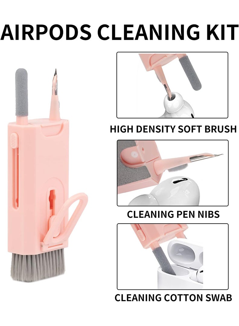 Theodor 8 in 1 Keyboard Cleaner Kit, Laptop Screen Cleaner, Multi Functional Cleaner Tools with Soft Keyboard Brush Keycap Puller for Airpods Pro Earbuds PC Laptop Phone Headphones Computer (Pink) - Image 2