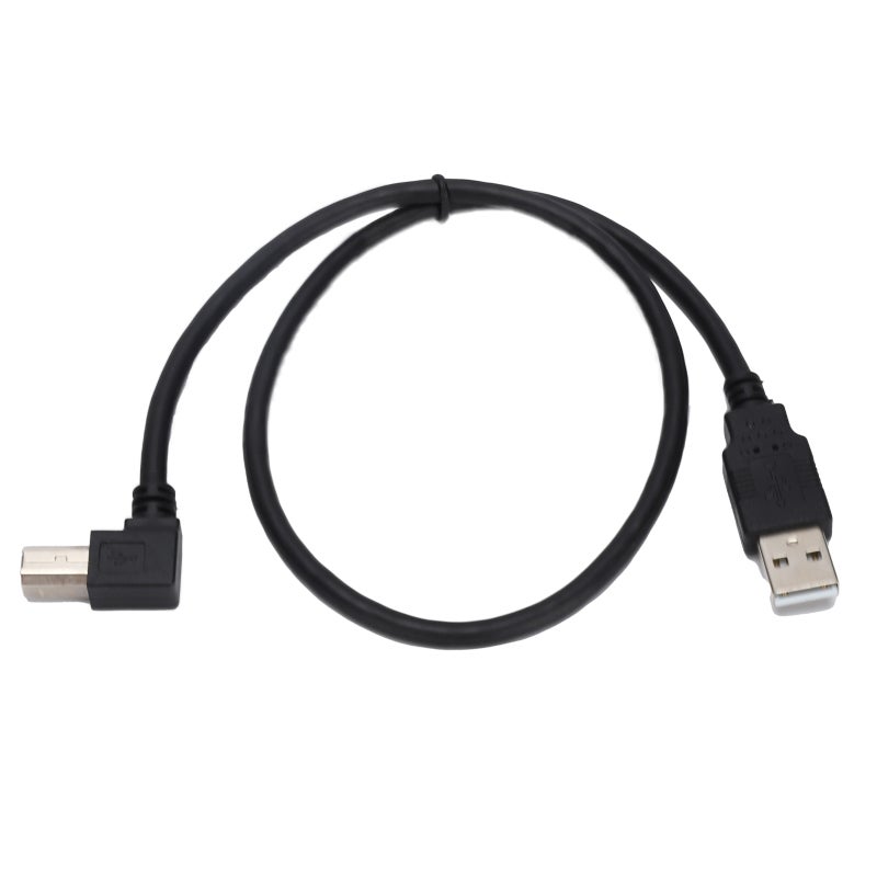 كابل USB-A إلى USB-B بزاوية قائمة 0.5 متر كابل طابعة USB - كابل USB-A إلى USB-B للتوصيل والتشغيل للماسحات الضوئية والطابعات والأقراص الصلبة الخارجية - Image 2
