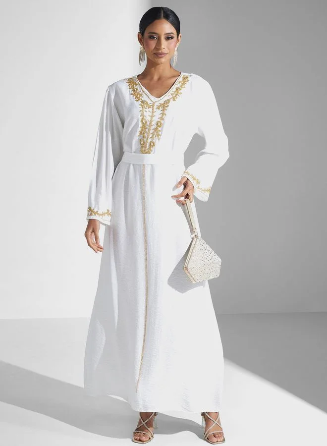 hayas closet Embellished Flare Sleeve Jalabiya