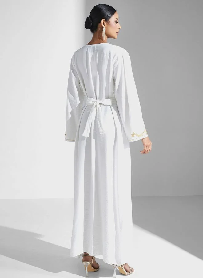 hayas closet Embellished Flare Sleeve Jalabiya