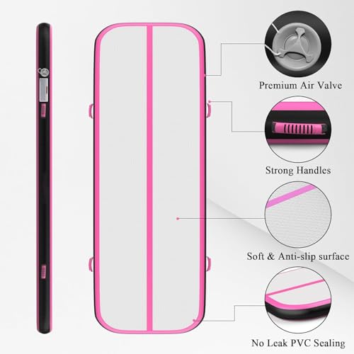 Estgora Gymnastics Mat For Tumbling 6.6ft Tumble Track 4 Inch Thick Inflatable Gymnastic Training Equipment For kids At Home Gym Cheerleading with Electric Pump - Image 2