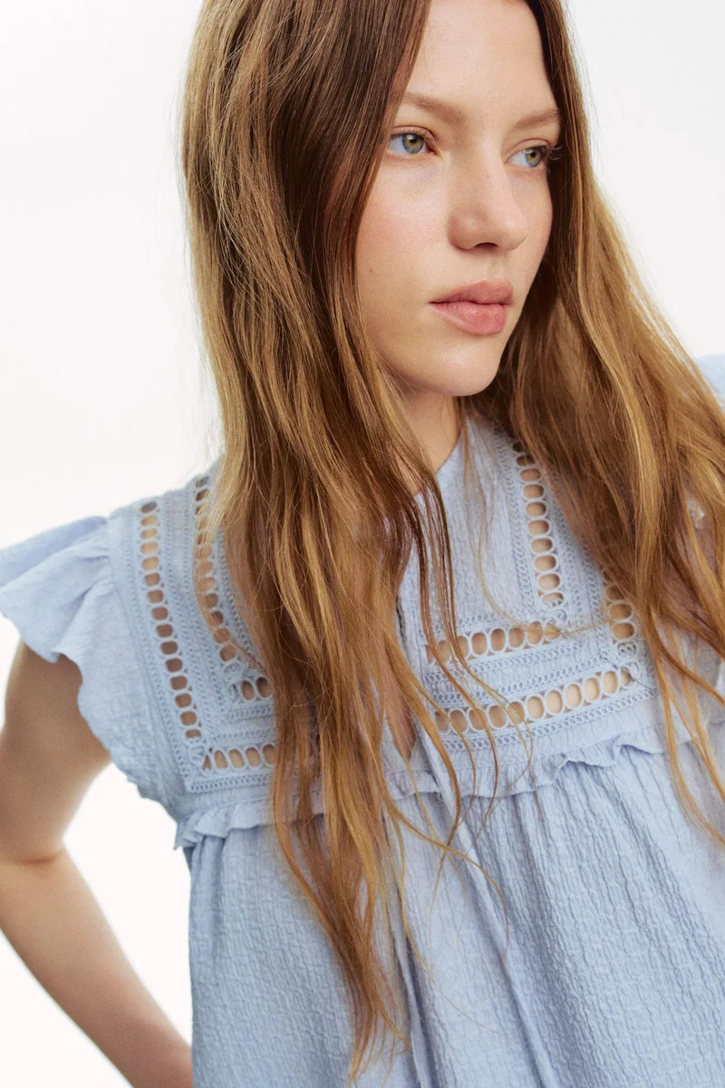 اتش اند ام بلوزة جيرسيه منقوشة