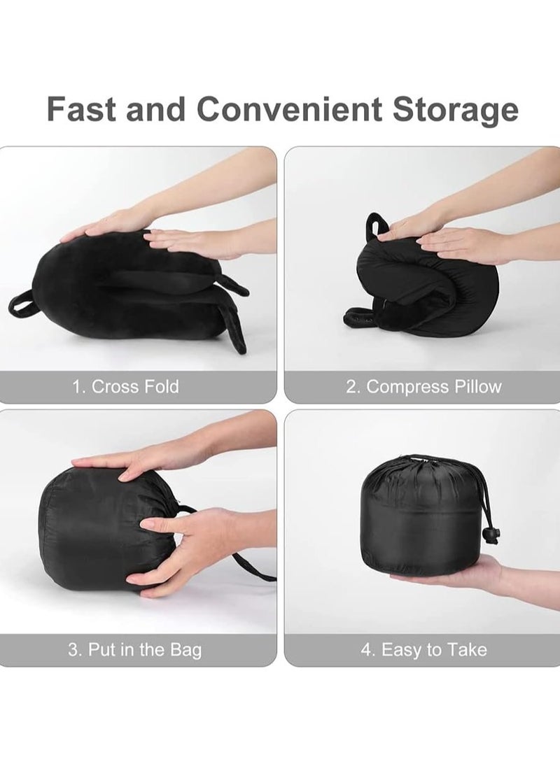 Halamine Travel Pillow Memory Foam Neck Pillow U Shaped Soft Support Adjustable Airplane Travel Pillow For Flight Comfort - Image 3