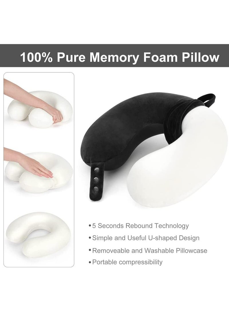 Halamine Travel Pillow Memory Foam Neck Pillow U Shaped Soft Support Adjustable Airplane Travel Pillow For Flight Comfort - Image 4