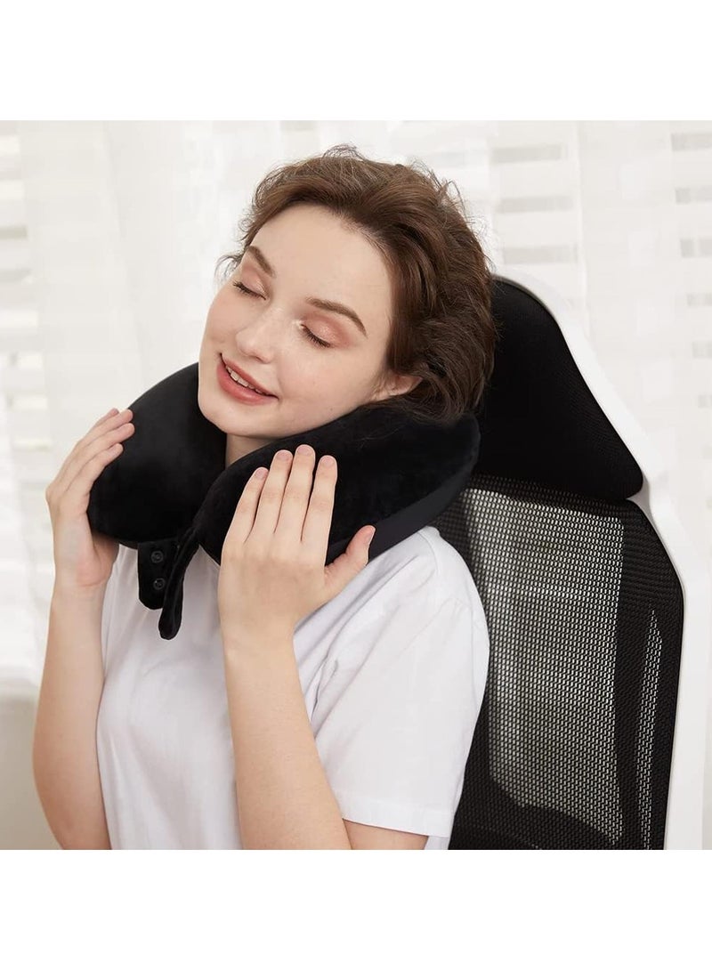 Halamine Travel Pillow Memory Foam Neck Pillow U Shaped Soft Support Adjustable Airplane Travel Pillow For Flight Comfort - Image 5