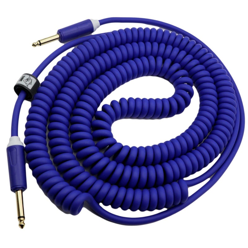 Aestivate 32ft10m Coiled Guitar Cable Electric Instrument Cable Curly Instrument Cable Coil Guitar Cable Stretchable Straight to Straight Dual Straight PlugsBlue