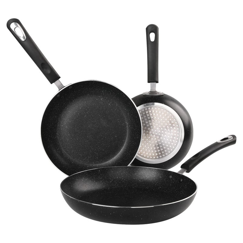 HooJay Nonstick Frying Pan Set-3-Pieces Skillet Set Induction Compatible,8 Inch,9.5 Inch and 11 Inch - Image 2