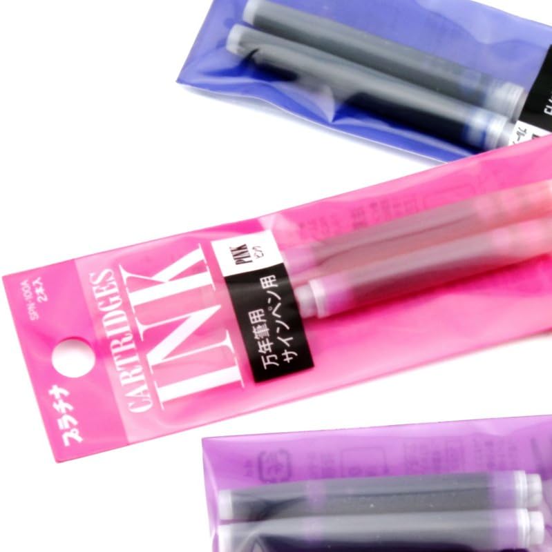 بلاتينيوم خراطوشة حبر قابلة لإعادة الملء من نوع Platinum Preppy Marker & Fountain Pen، لون أسود، مجموعة من 2 قطع، رقم المنتج: SPN 100 A - Image 2