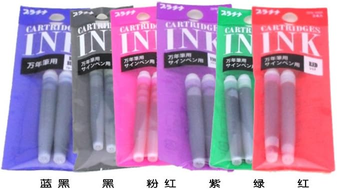 بلاتينيوم خراطوشة حبر قابلة لإعادة الملء من نوع Platinum Preppy Marker & Fountain Pen، لون أسود، مجموعة من 2 قطع، رقم المنتج: SPN 100 A - Image 1