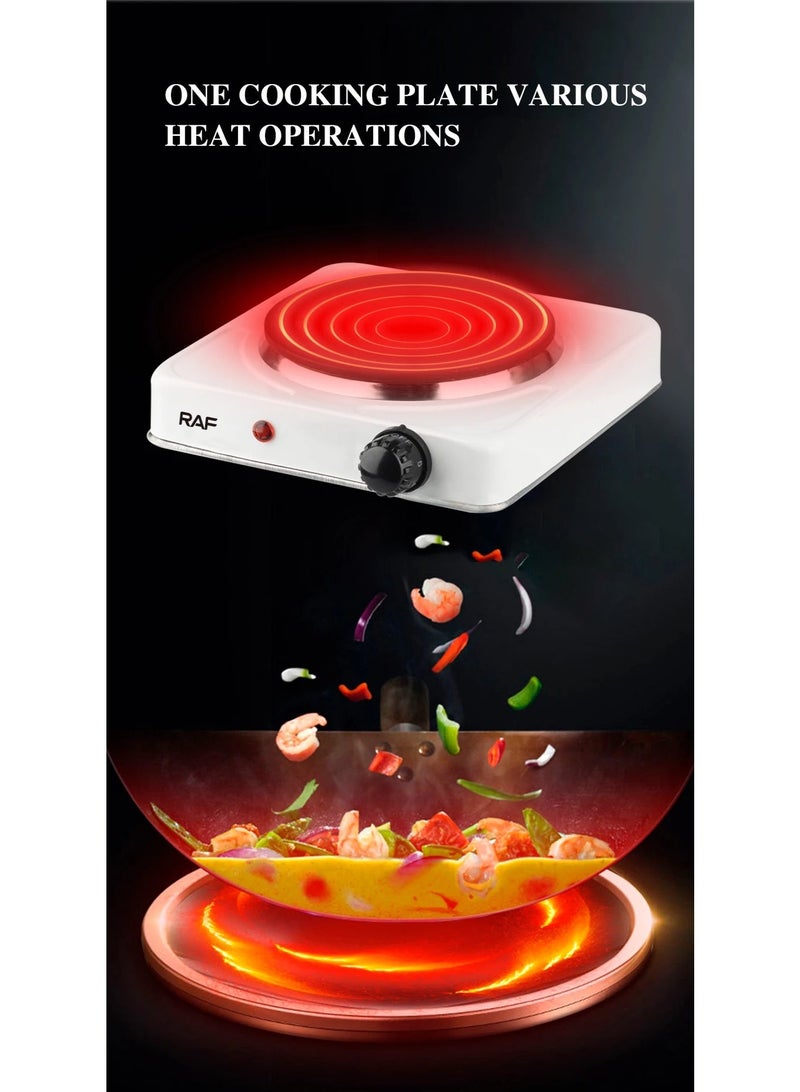 RAF Electric Stove 1000W – Single Burner Portable Hot Plate with Non-Stick Coating, Adjustable Temperature Control, Uniform Heat & Easy to Clean Compact Cooker - Image 4