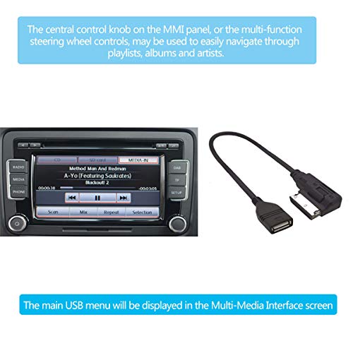 ELONN Music Interface Audio USB Adapter Cable,MMI/MDI/AMI to USB Cord Compatible with Audi, Volkswagen, Mercedes-Benz, Not for iPhones - Image 4