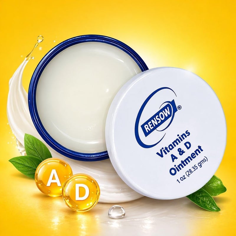 Rensow Vitamin A&D Ointment Tattoo Aftercare Healing Ointment Skin Protection & Recovery Balm Moisturizing Vitamin A & D Cream for Fresh Tattoos Dry Skin & Irritation Relief 1oz - Image 3