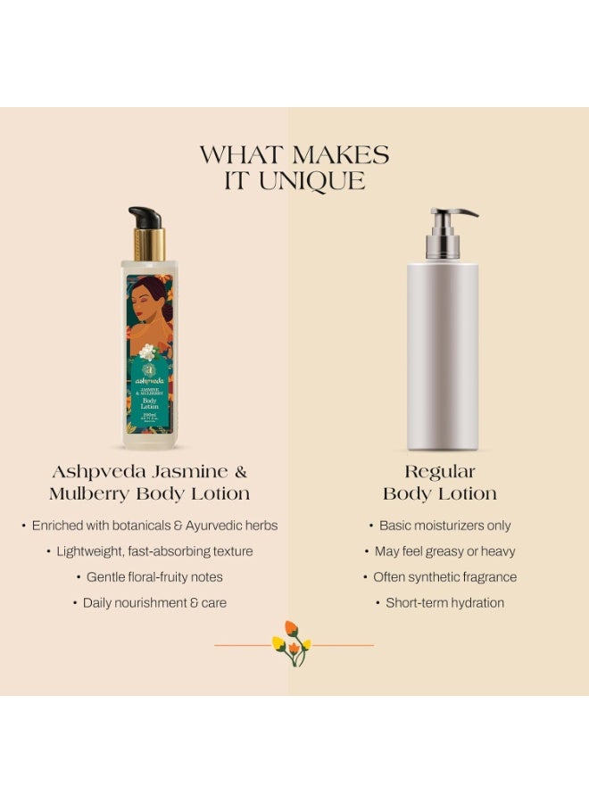 Ashpveda Jasmine & Mulberry Body Lotion for Radiant, Hydrated & Smooth Skin | Ayurvedic Ultra Hydrating and UV Protection Moisturizer with Almond & Ashwagandha Oil (100ml) - Image 4
