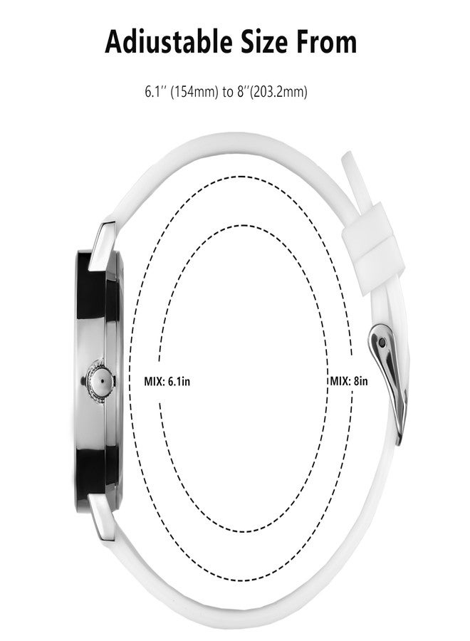 cicininc Watch with Second Hand Nursing for Women, Analog Watches for Nurses, 12/24 Hour Military Time, Easy Read Dial, Colorful Silicone Band, White, Modern - Image 3