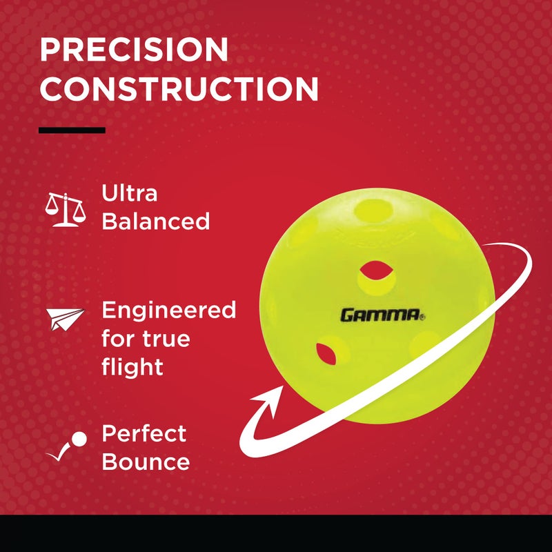 Gamma Photon Indoor Pickleballs Pack of 6, USAPA Approved, High-Visibility, Durable and Ultra-Balanced - Image 4