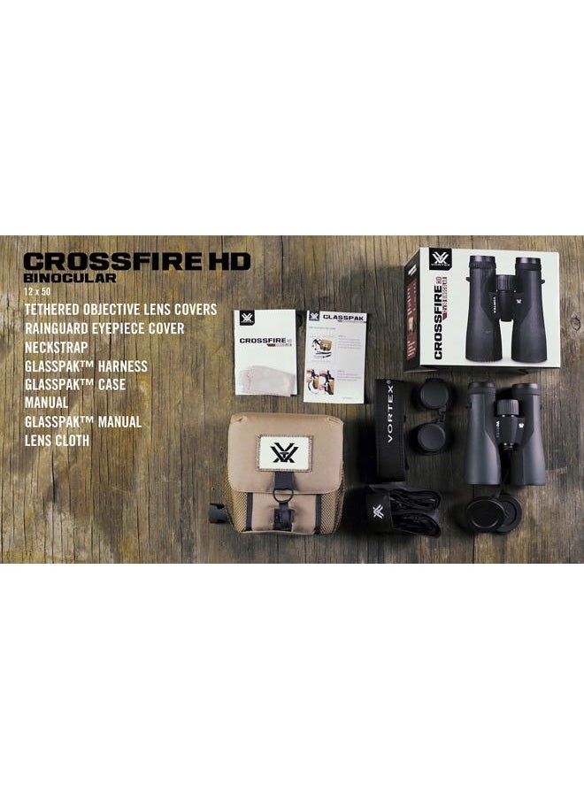VORTEX - Optics Crossfire HD 12x50 Binoculars - HD Optical System, Tripod Adaptable, Rubber Armor, Waterproof, Fogproof, Shockproof, Included GlassPak - Unlimited, Unconditional Warranty - Image 1