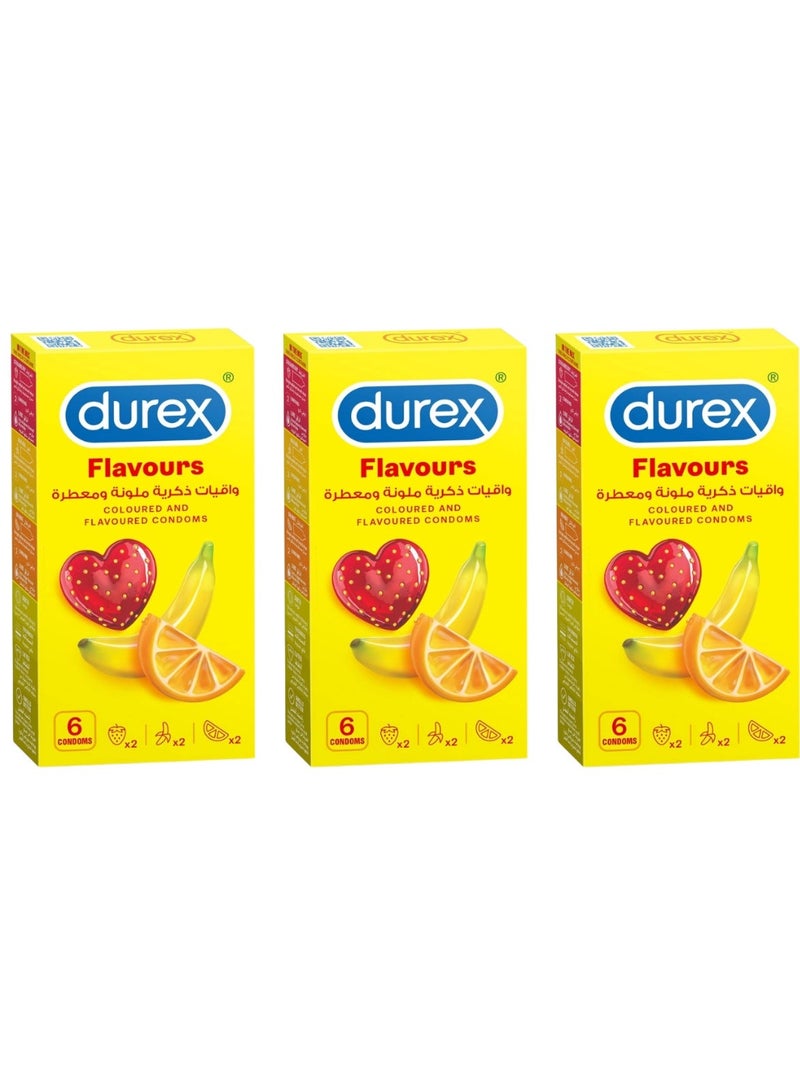 Durex Play Durex Flavors & Colors Condoms for Men - Pack of 3 - Image 1