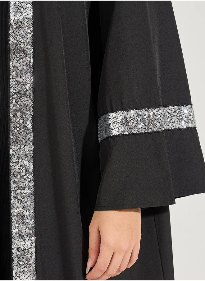 Styli Regular Fit Maxi Kimono with Embellished Taping