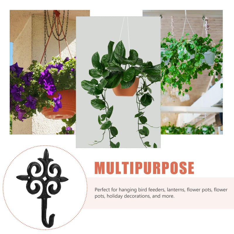Cast Iron Hanging Basket Bracket Heavy Duty Plant Hanger Hook for Outdoor Garden Balcony - Image 5