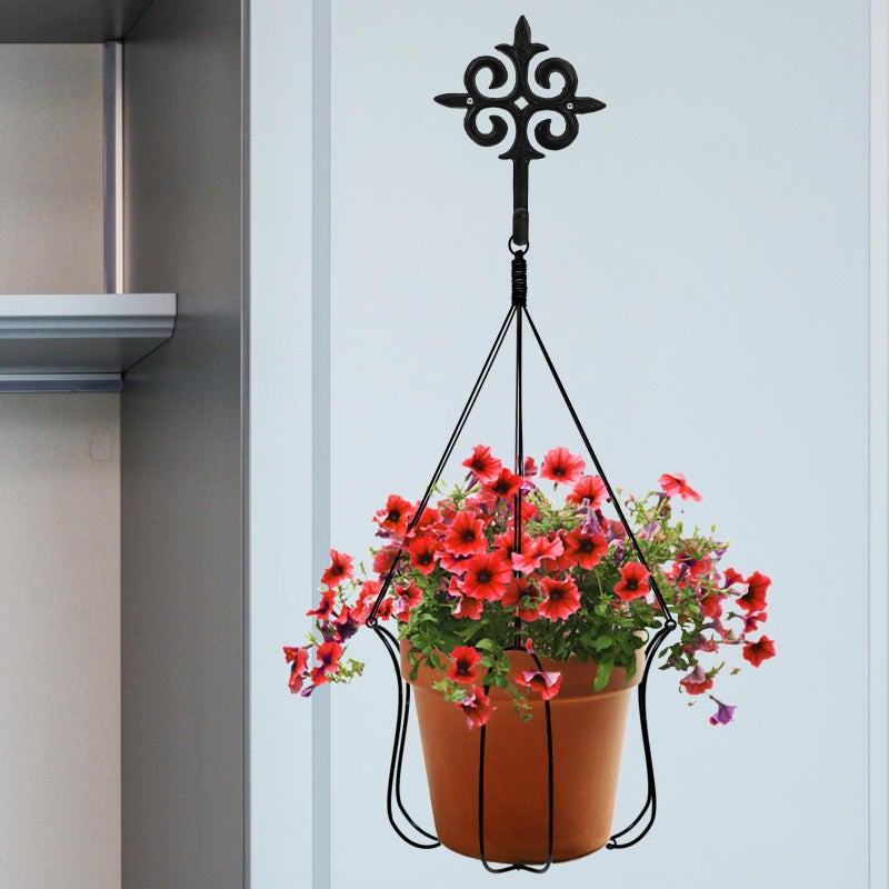 Cast Iron Hanging Basket Bracket Heavy Duty Plant Hanger Hook for Outdoor Garden Balcony - Image 4