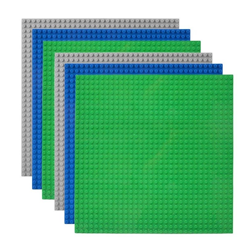 Lekebaby Classic Baseplates Building Base Plates for Building Bricks 100% Compatible with Major Brands-Baseplates 10" x 10",Age 3 and up, Pack of 6 - Image 1