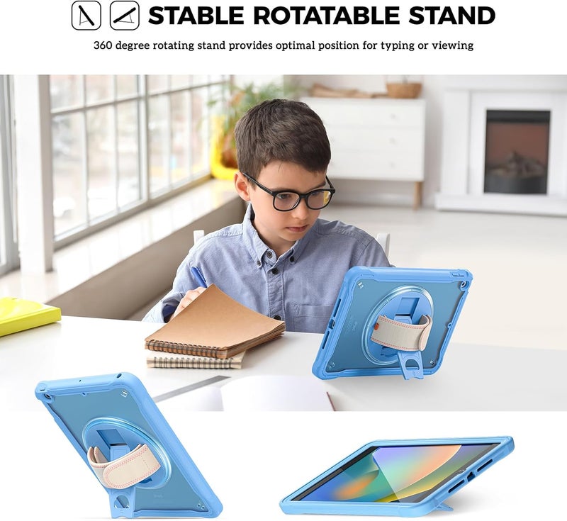Procases Compatible For Ipad 10.2 Case Ipad 9Th 8Th 7Th Generation 2021/2020/2019 Case, Heavy Duty Shockproof Rugged Case 360 Degree Rotatable Kickstand Protective Cover Case –Blue - Image 5