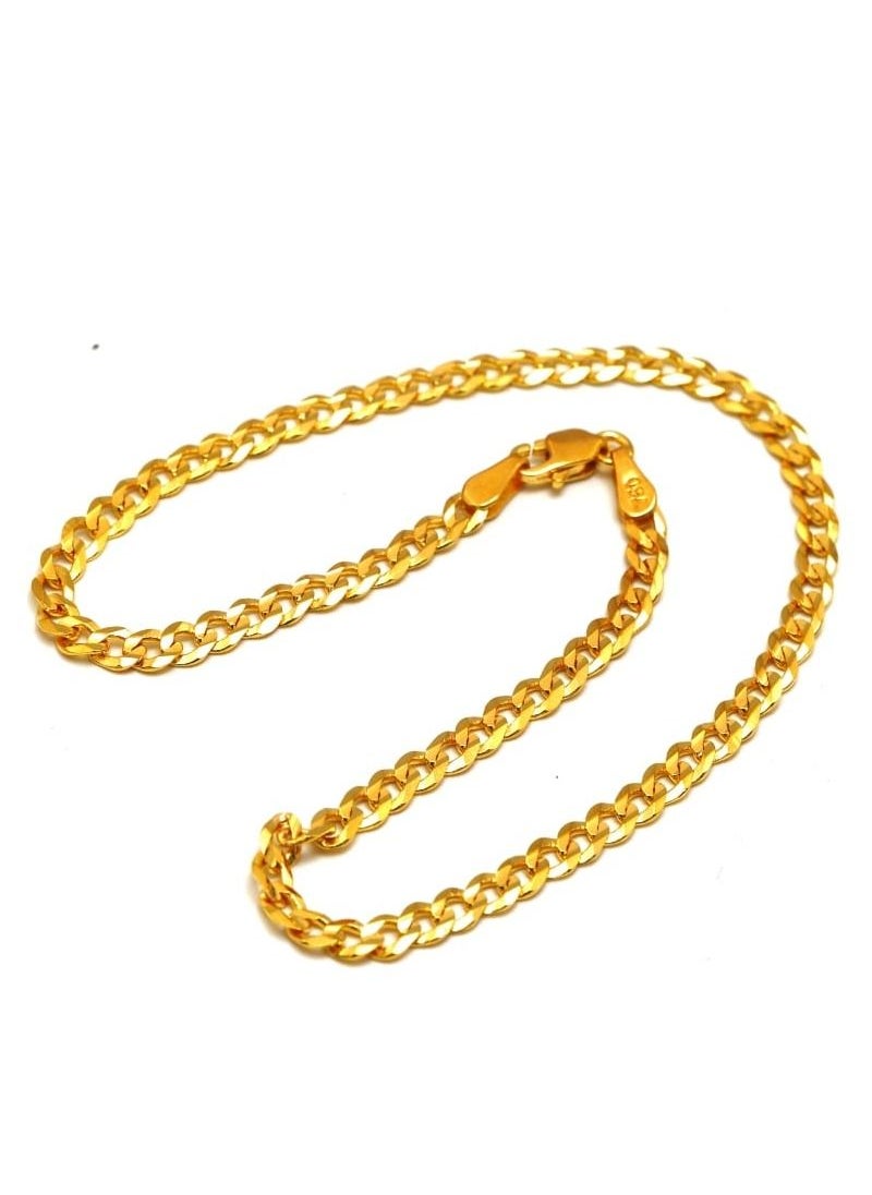 Gold Zone - Real Gold Solid Chain Anklet - Image 1