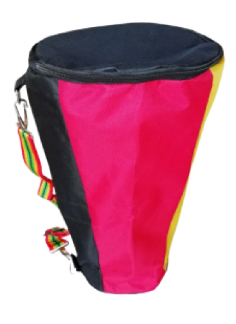 Megarya African Sheep Skin Djembe Drum 8 inch Handmade African Elephant Craved Design With Bag  - Image 5