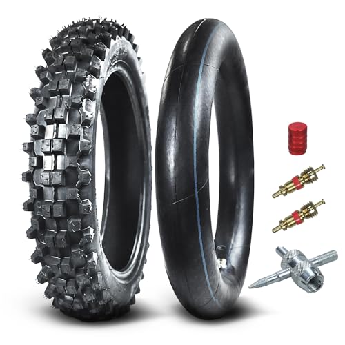 HOLATO Rear 9010014 30014 Tire and Inner Tube for 110cc 125cc KLX125 KLX140 KX85 TTR125 YZ80 YZ85 CT90 RM80 DRZ125 TaoTao DB17 Apollo RFZX18 Coolster Dirt Pit Bike Off Road Motocross Heavy Duty - Image 1