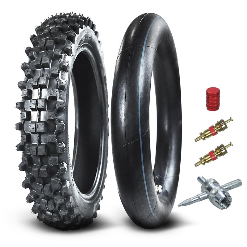HOLATO Rear 9010014 30014 Tire and Inner Tube for 110cc 125cc KLX125 KLX140 KX85 TTR125 YZ80 YZ85 CT90 RM80 DRZ125 TaoTao DB17 Apollo RFZX18 Coolster Dirt Pit Bike Off Road Motocross Heavy Duty - Image 3