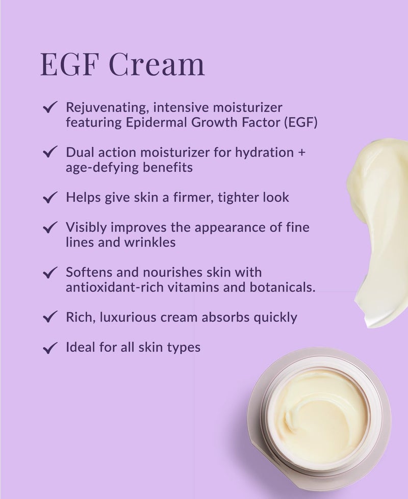 DHC EGF Cream, Hydrating Peptide Moisturizer, Collagen, Skin-Renewing, Firmness and Radiance, Fragrance and Colorant Free, Ideal for All Skin Types, 1.2 oz. Net wt. - Image 4