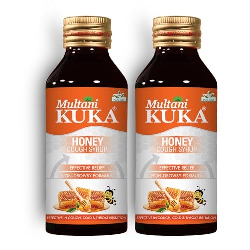Multani Kuka Honey Cough Syrup | Pack of 2 (100ml each) | Get Ayurvedic Relief from Throat Issue, Chest Congestion, All Types Of cough & Cold | Goodness Of Tulsi, Pippali, Satpudina & Other Herbs - Image 1