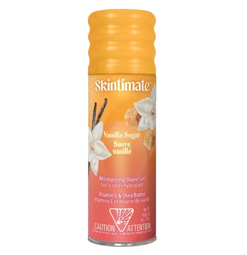 Skintimate Vanilla Sugar Shave Gel for Women | Skintimate Shaving Cream for Women, Womens Shaving Cream, Shave Cream, Shaving Foam, Womens Shave Gel with Vitamin E & Shea Butter, 7oz - Pack of 6 - Image 1