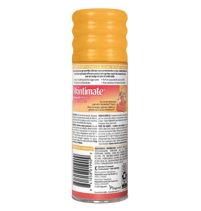 Skintimate Vanilla Sugar Shave Gel for Women | Skintimate Shaving Cream for Women, Womens Shaving Cream, Shave Cream, Shaving Foam, Womens Shave Gel with Vitamin E & Shea Butter, 7oz - Pack of 6 - Image 2