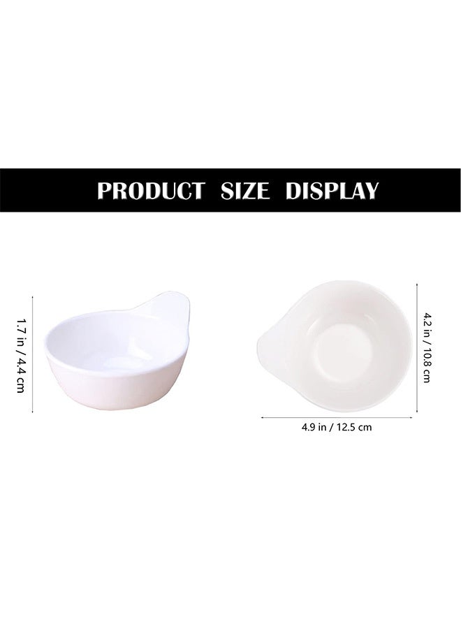 Peachjoy Sauce Dish Dip Bowls, Round Seasoning Dishes with Handle, Sushi Dipping Bowl Saucers Bowl Mini Appetizer Plates Seasoning Dish Saucer Plates for Kitchen Restaurant (White - 4Pcs) - Image 5