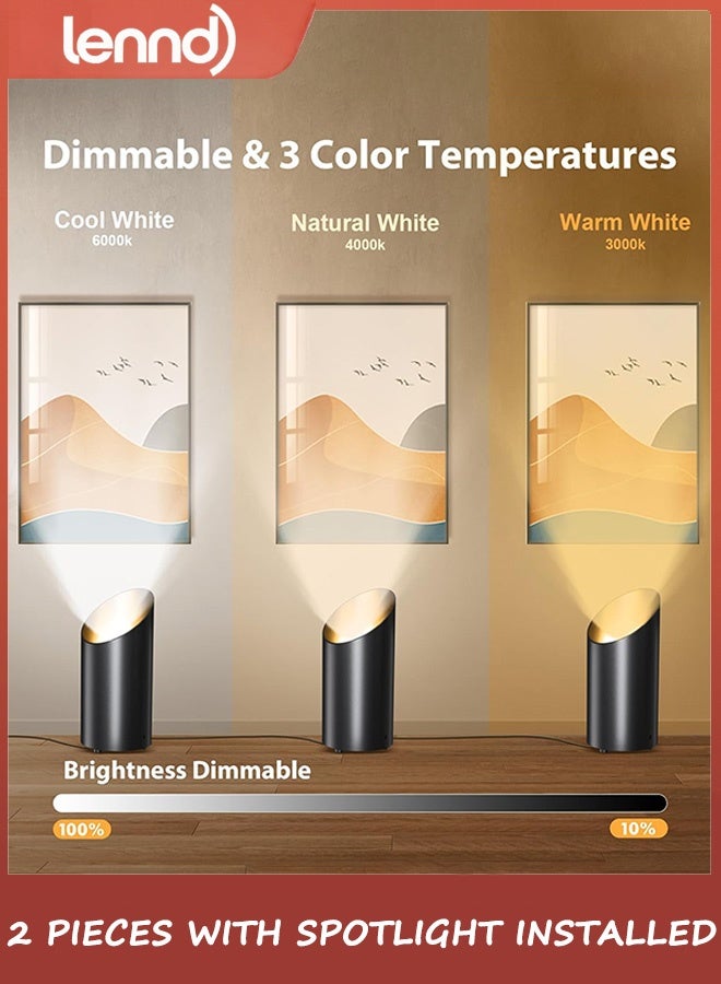 لينند مجموعة إضاءة أرضية - مصابيح LED 6000 كلفن مع جهاز تحكم عن بعد ومؤقت، و3 درجات حرارة لونية وإضاءة خافتة قابلة للتعتيم للأريكة الزاوية الداكنة والنباتات المنزلية والأعمال الفنية الجدارية الداخلية - Image 2