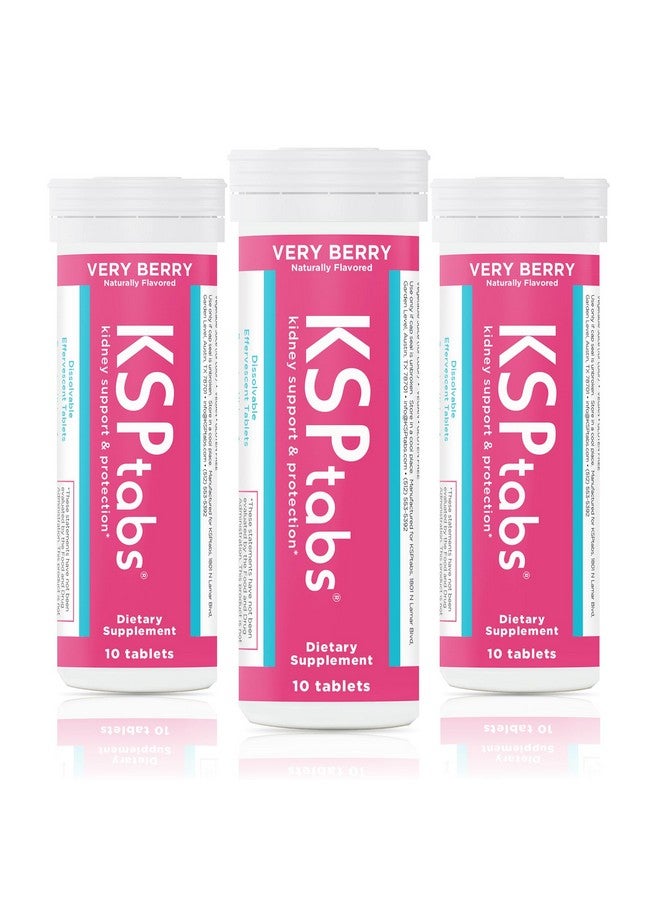 KSPtabs All Natural Hydration & Kidney Health Supplement to Combat Calcium Oxalate Crystal Formation, Very Berry-3 Pack - Image 1