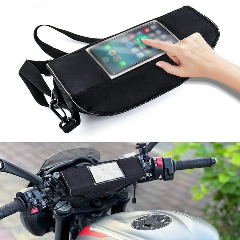 OLizee Motorcycle Handlebar Bag with Touchscreen Motorcycle Handlebar Phone Bag Motorcycle Handlebar Storage Bag for BMW F750GS F850GS R1200GS ADV F700GS 800GS R1250GS S1000XR