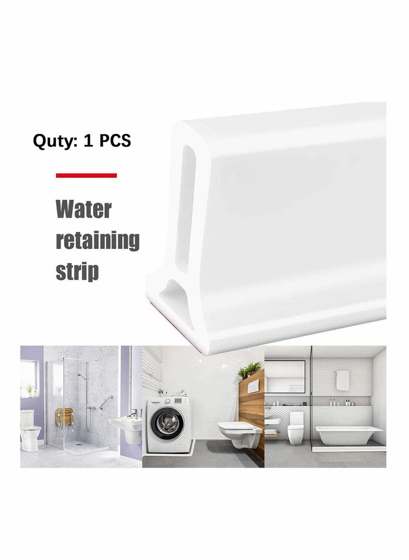 Y&D - Collapsible Threshold Water Dam Self Adhesive Sealing Tape for Kitchen Bathroom Tub Shower Floor, Waterproof Flow Block Seal Strip 39Inch - Image 1