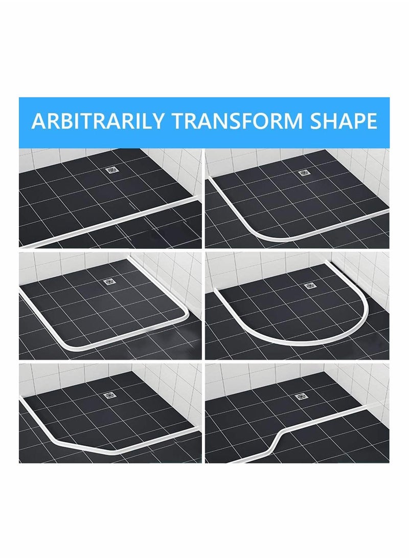 Y&D - Collapsible Threshold Water Dam Self Adhesive Sealing Tape for Kitchen Bathroom Tub Shower Floor, Waterproof Flow Block Seal Strip 39Inch - Image 1