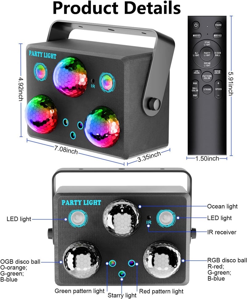 SPOOBOOLA Party Lights - Disco DJ Strobe Light with Remote Control for Parties and Events - Image 5