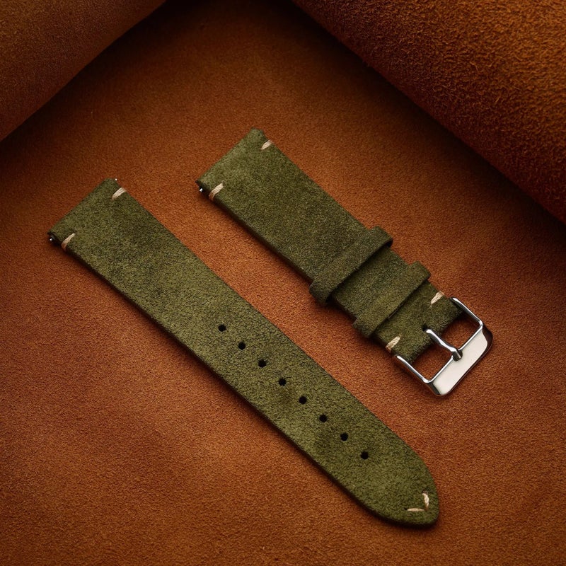 Bluejw Replacement Leather Fur Watch Strap for Garmin Samsung Huawei Fitbit Smart Watches – 14mm 16mm 18mm 20mm 22mm Bands - Image 2