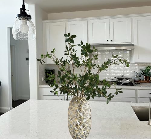 JOJAZE 3PCS Artificial Ficus Branches Faux Eucalyptus Stems Fake Greenery Stems Plants for Vase Filler for Home Office Party Wedding Shop Centerpieces Decoration - Image 5