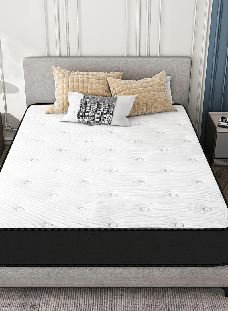 Harmony Home Bonnel Spring Super King Size Mattress - 200 cm Width, 200 cm Length, 24 cm Depth, White for Ultimate Comfort, Support, and Durability. Perfect for Luxurious Sleep and Relaxation. - Image 2