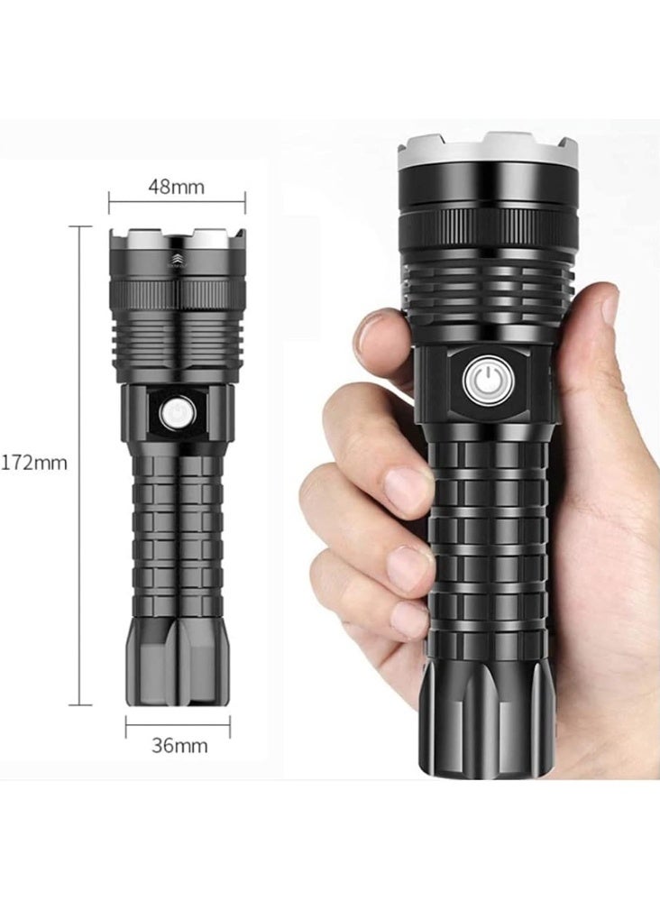 X SMART 12000 Lumen LED Tactical Flashlight, Rechargeable High Power Torch, Zoomable with 5 Modes, Waterproof Handheld Light - Image 3