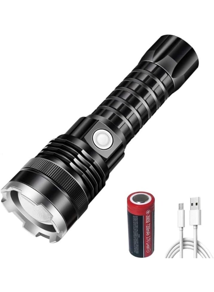 X SMART 12000 Lumen LED Tactical Flashlight, Rechargeable High Power Torch, Zoomable with 5 Modes, Waterproof Handheld Light - Image 2